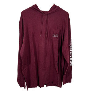 Vineyard Vines Pullover Men’s XXL Burgundy Long Sleeve Spell Out Hoodie